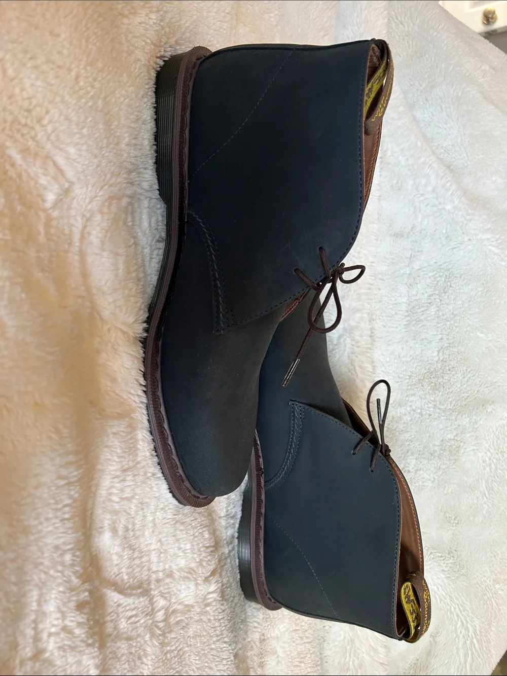 Men's Black and Brown Doc Martens Chukka Boots - Lace-Up Casual Dress Shoe